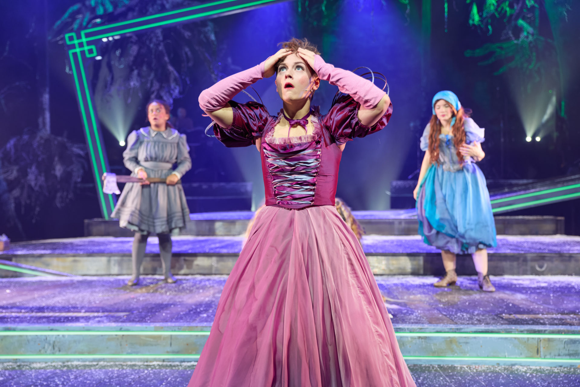 Sarah Workman as Rapunzel, Lily Beau as Stevie and Katie Elin-Salt as Cinderella