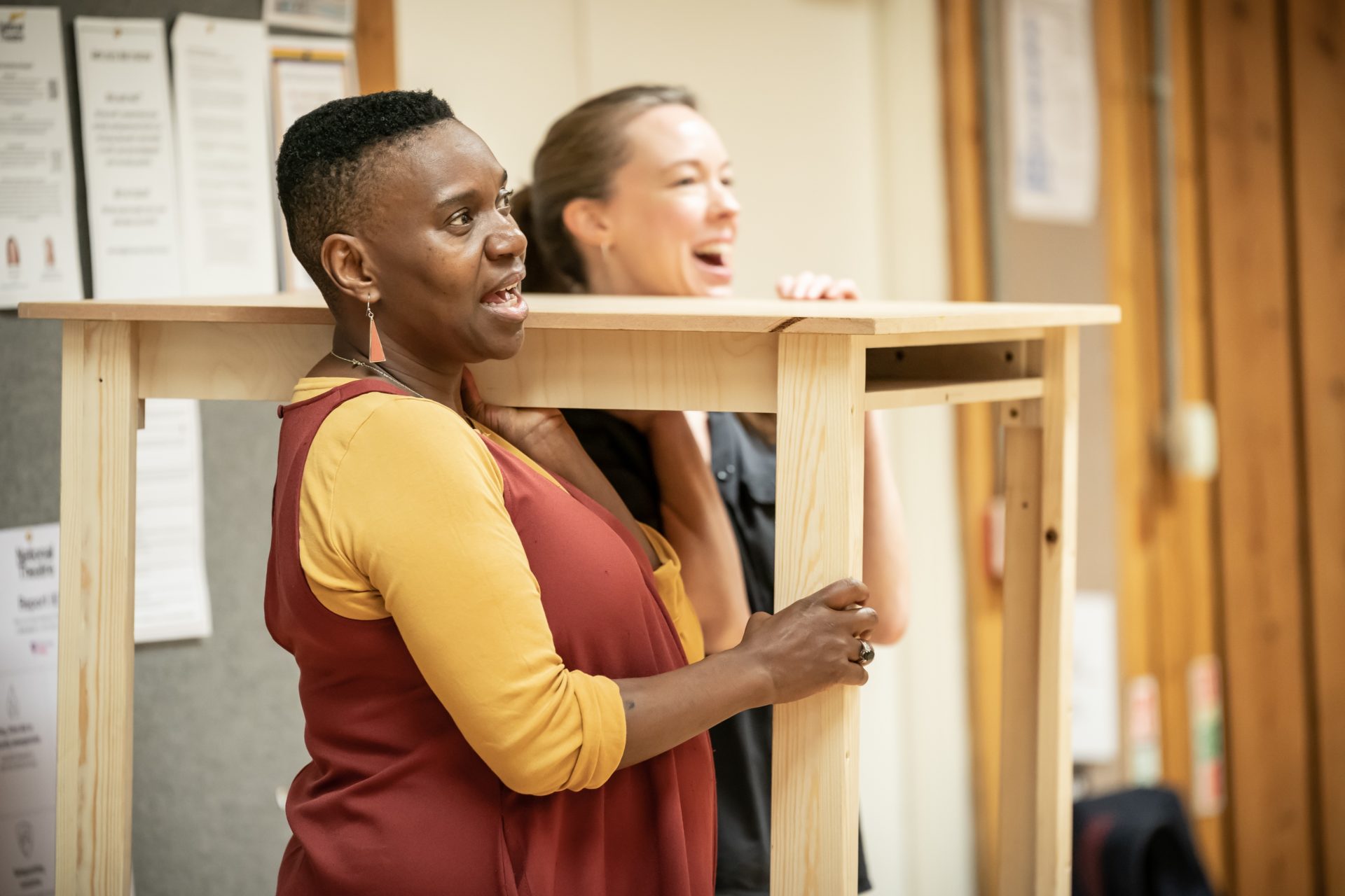 Anita Reynolds (Kath) and Catrin Aaron (Barb) at the National Theatre (c) Marc Brenner