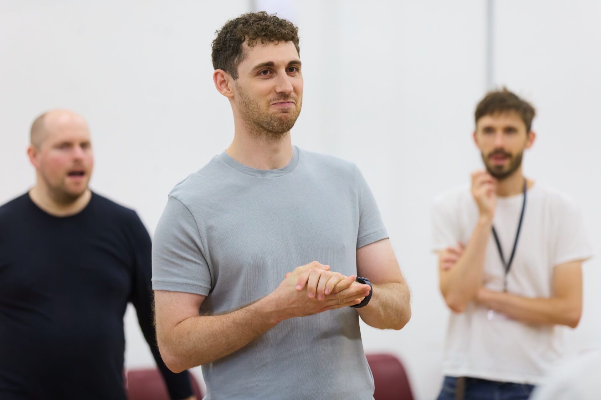 James Ifan (Birch / Ensemble) in the first Housemates readthrough (c) Mark Douet