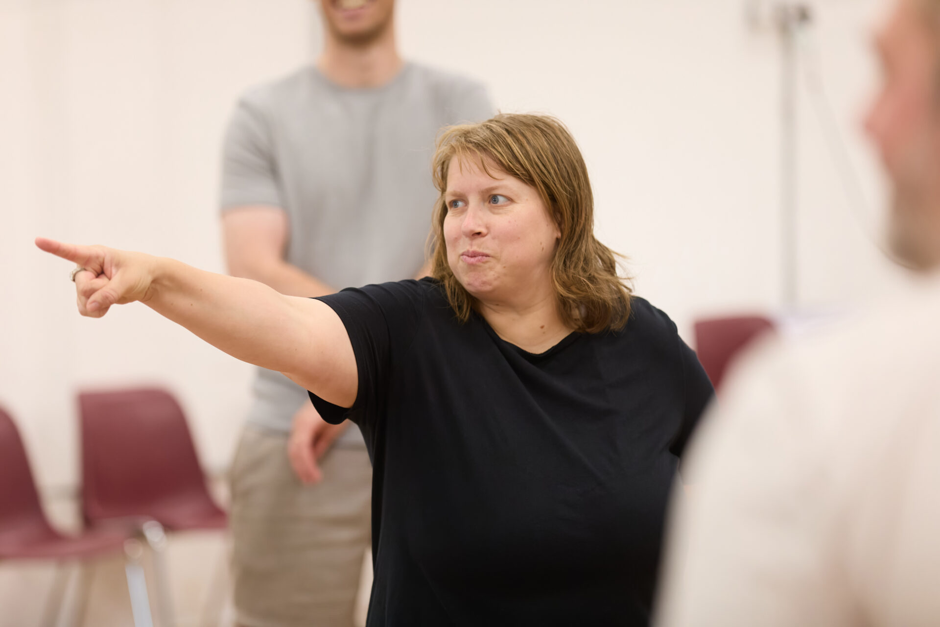 Lindsay Foster (Heather) in the first Housemates readthrough (c) Mark Douet