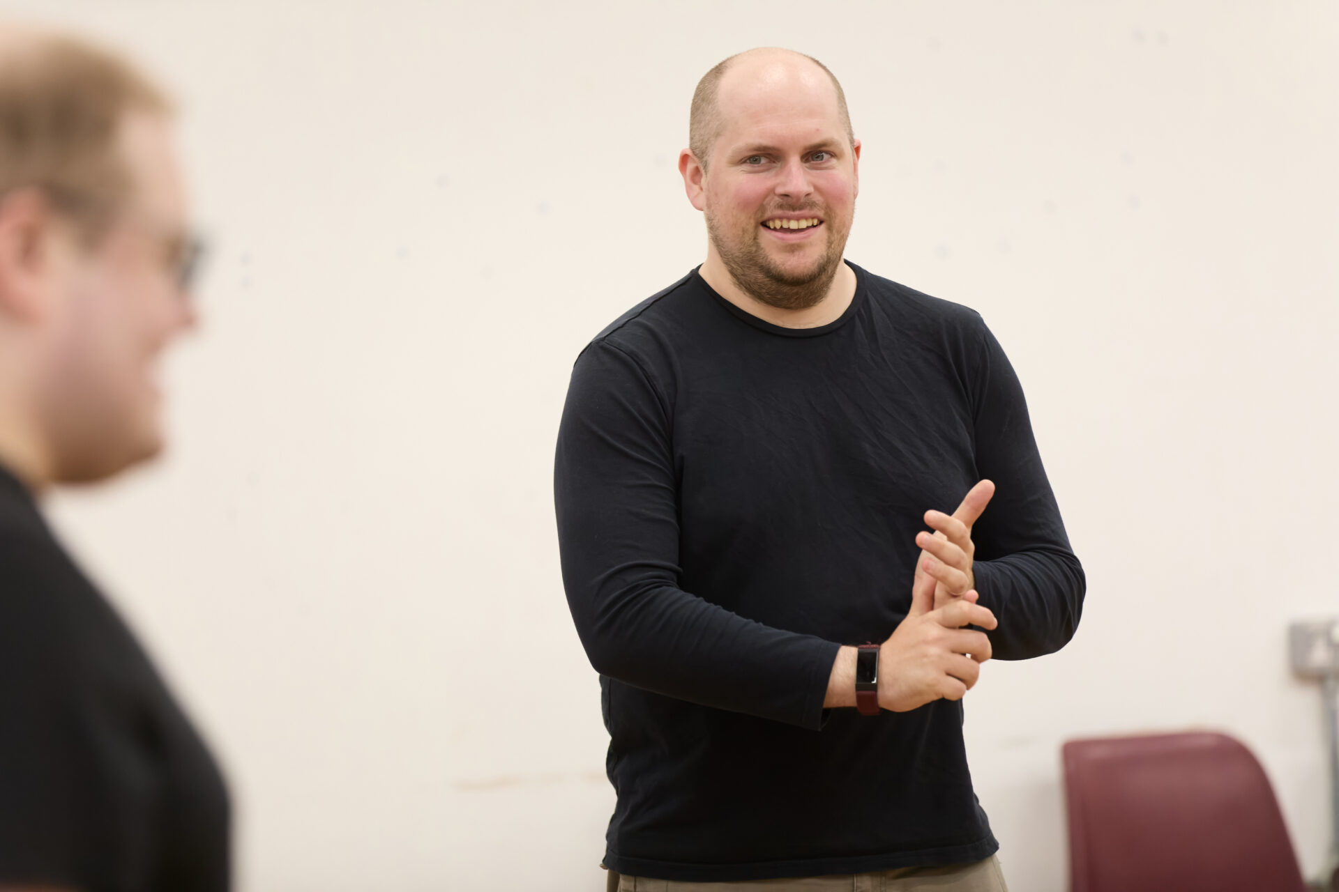 Richard Newnham (Dr. Cooper) in the first Housemates readthrough (c) Mark Douet